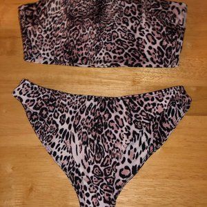 Fashion nova cheetah print 2 piece bandeau size S